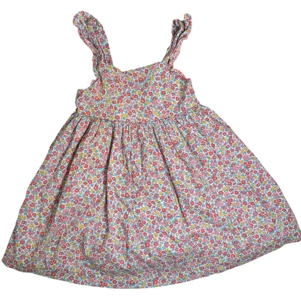 EUC OshKosh B’Gosh Toddler Girls Floral Kids Overall Dress with Ruffle - Size 3T
